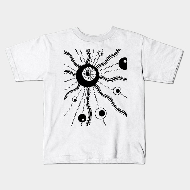 String Theory Abstract Tangle  with transparent background Kids T-Shirt by Heatherian